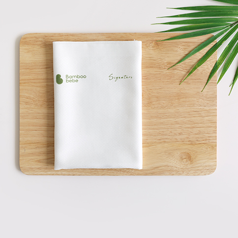 柔软竹纤维 signature 提花手帕(纯白)_5条装