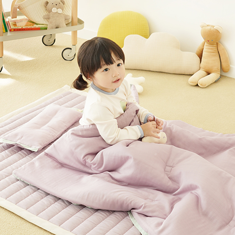 Bamboo Portable Toddler Bedding Set (Functions as a Nap Mat)<br><font color=#3a7eba><b>[Comforter+Pad+Pillow+Accessory+Bag]</b></font>