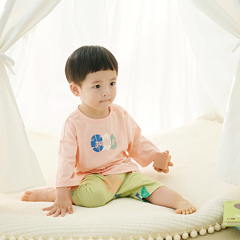 Bamboo Airy Jungle 3/4 Sleeve Loungewear Set_Tropical(6~36Months)