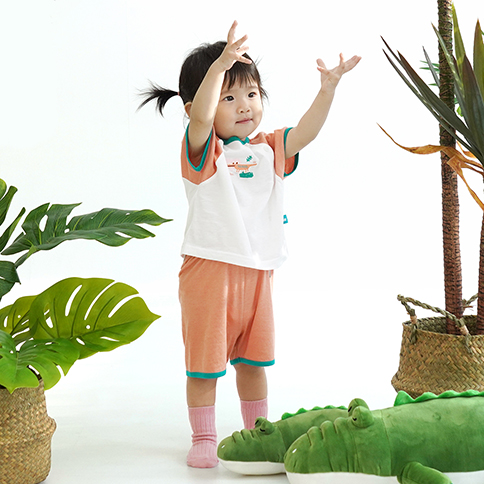 Bamboo Jungle Short Sleeve Loungewear Set_Gator(6~36Months)