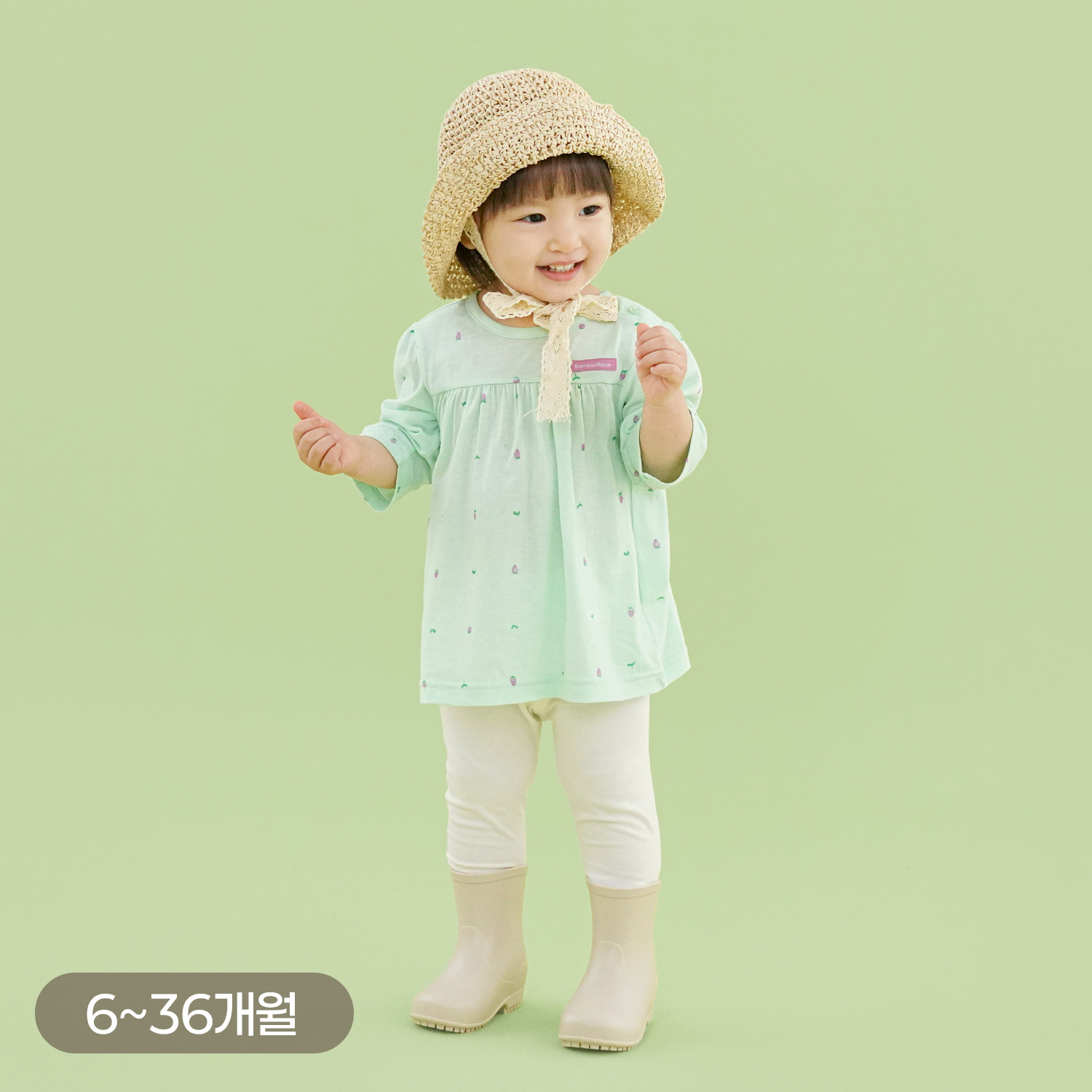 Bamboo Sweet Strawberry ¾ Sleeve Top & Pants Set(6~36Months)