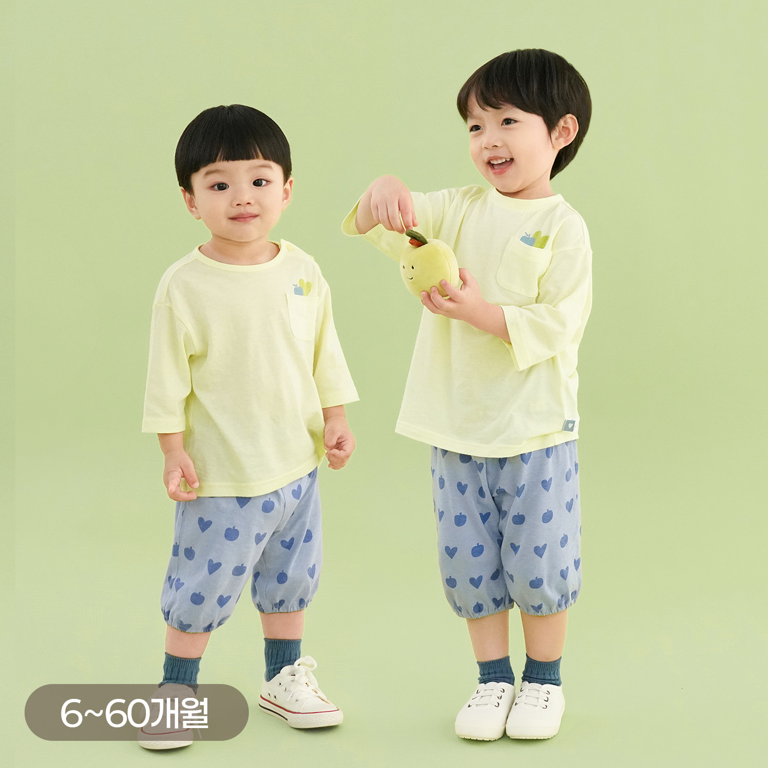 Bamboo Growing Apple ¾ Sleeve Top & Pants Set(6~60Months)