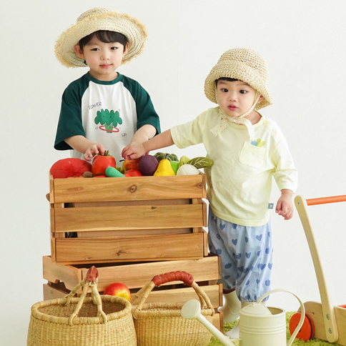Bamboo Growing Apple ¾ Sleeve Top & Pants Set(6~60Months)
