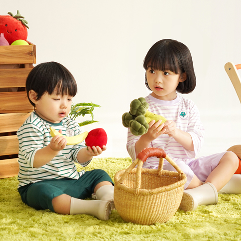 Bamboo Striped Broccoli ¾ Sleeve Top & Pants Set(6~60Months)