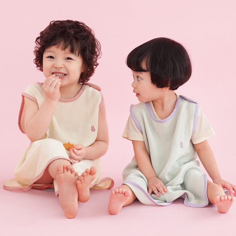 Bamboo Crinkle Gauze Macaron Sleep Vest(0~48Months)