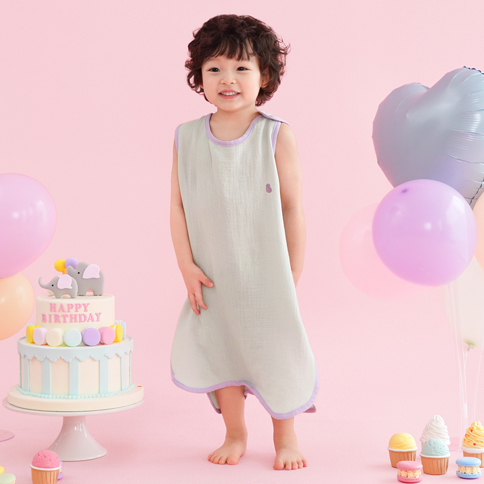 Bamboo Crinkle Gauze Macaron Sleep Vest(0~48Months)