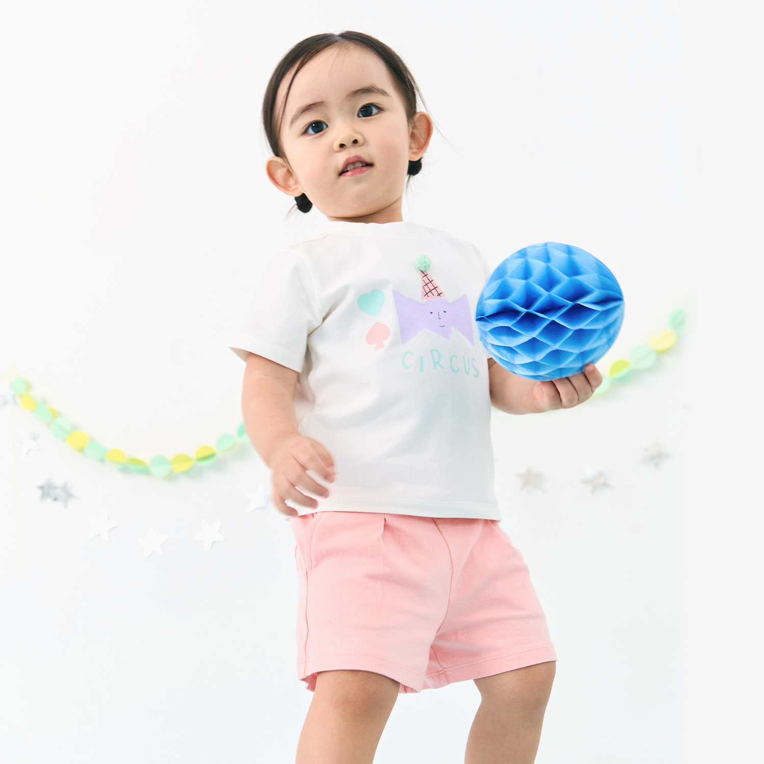 Circus Girls’ Short Sleeve Set_Pierrot (12M~6Y)