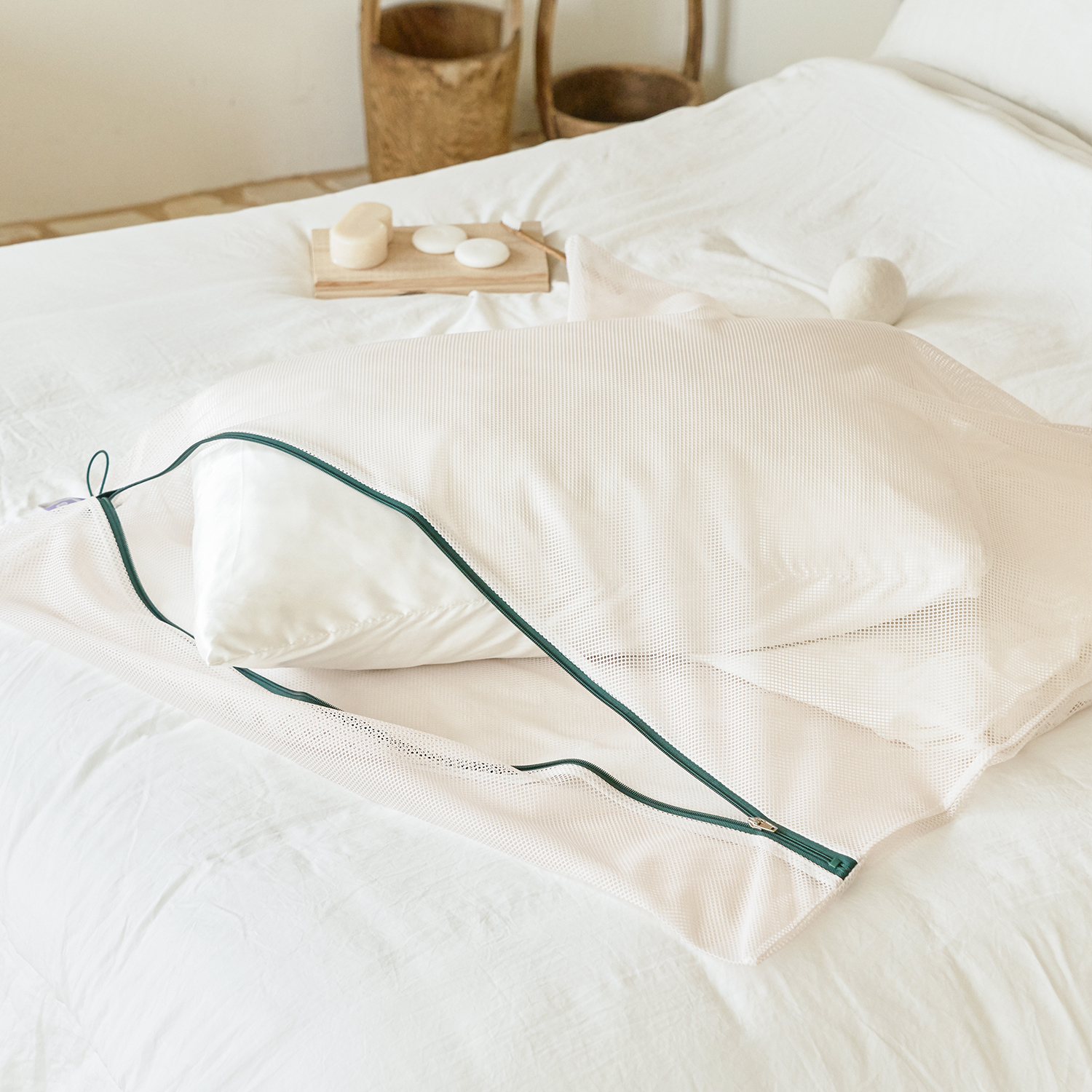 Pure Beige Non-Fluorescent Laundry Net(Square M)